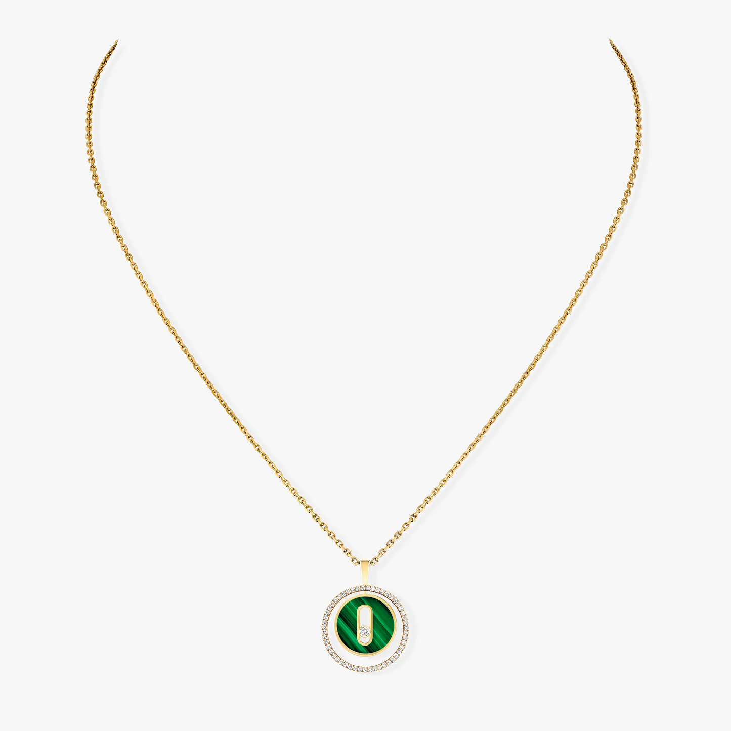 [⭐JeweliWhal]Demo MOVE 1 DIAMOND MALACHITE GOLD DIAMOND NECKLACE