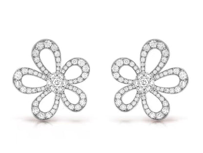 [⭐JeweliWhal]FLOWERLACE EARRINGS FULL DIAMONDS