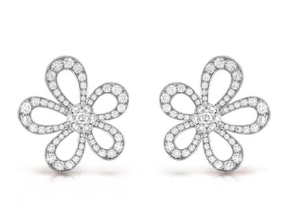 [⭐JeweliWhal]FLOWERLACE EARRINGS FULL DIAMONDS