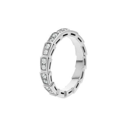 [⭐JeweliWhal]SERPENTI RING SILVER DIAMOND PAVED 3MM