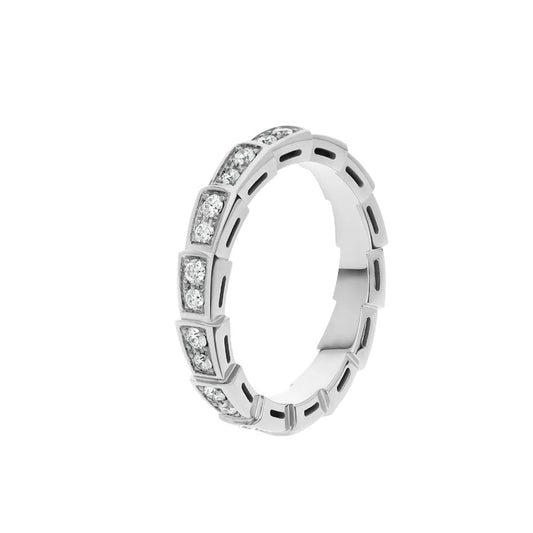 [⭐JeweliWhal]SERPENTI RING SILVER DIAMOND PAVED 3MM