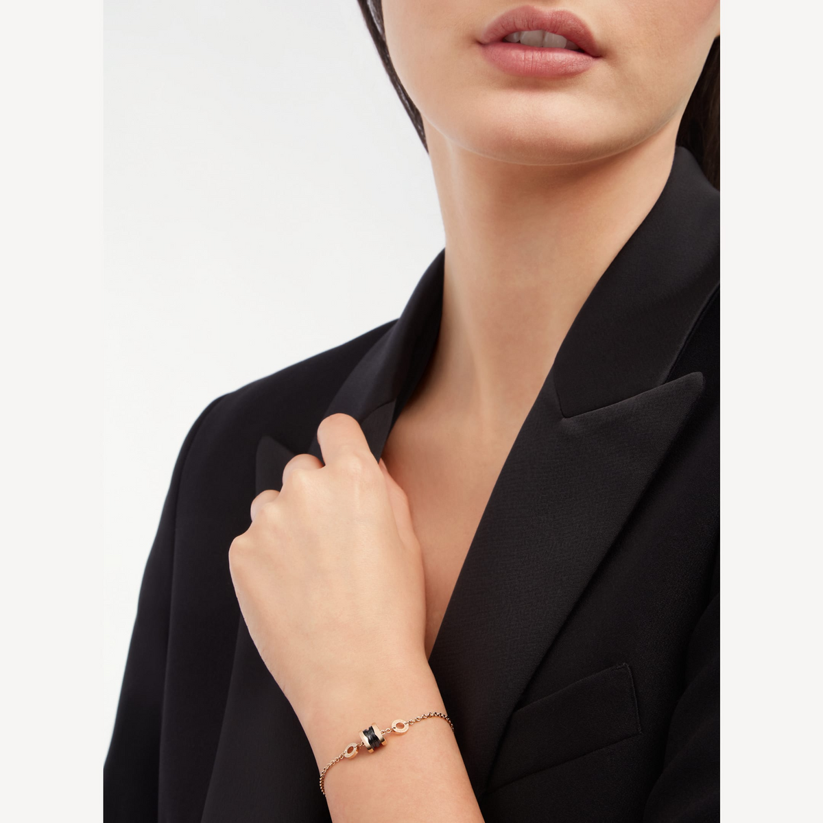 [⭐JeweliWhal]ZERO 1 SOFT PINK GOLD AND BLACK CERAMIC BRACELET