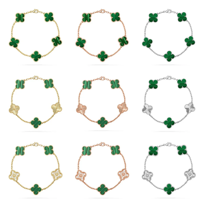 [⭐JeweliWhal] CLOVER 5 MOTIF MALACHITE BRACELET COLLECTION