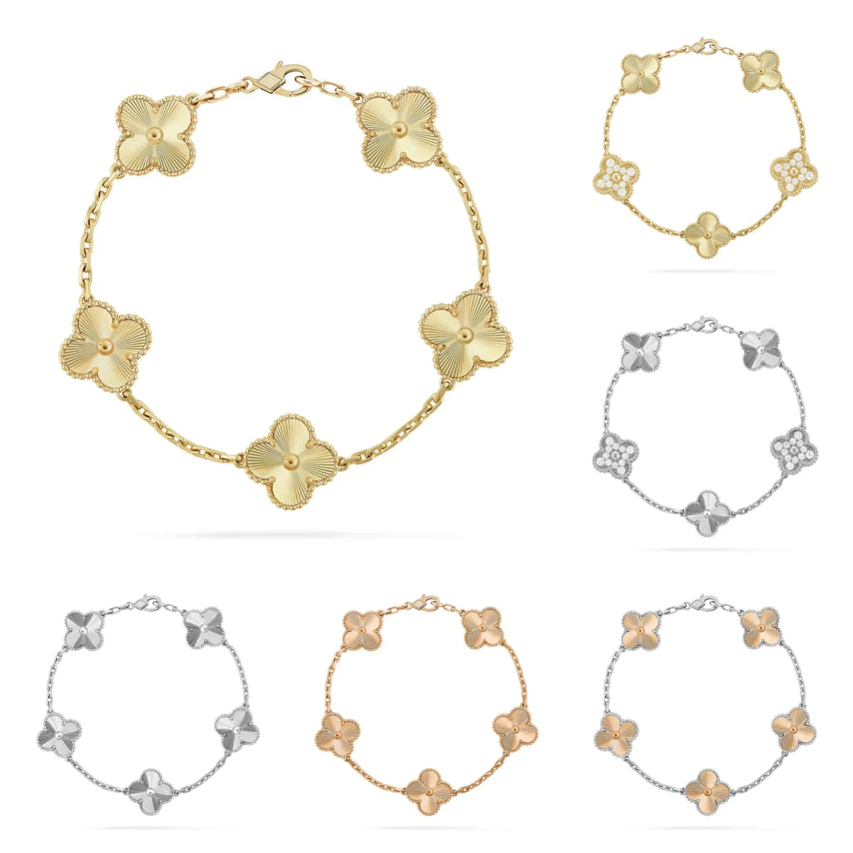 [⭐JeweliWhal] CLOVER 5 MOTIF LASER BRACELET COLLECTION