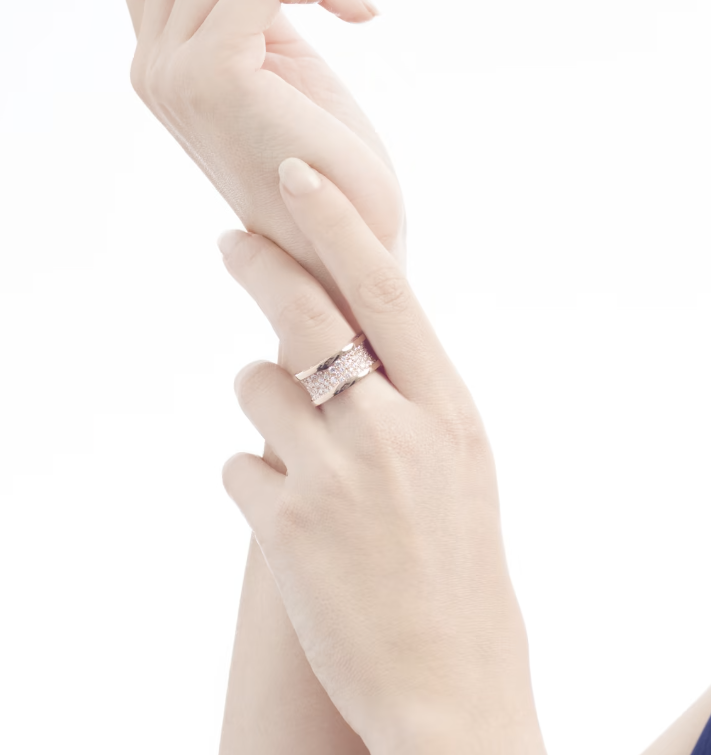 [⭐JeweliWhal]ZERO 1 WITH PAVED DIAMONDS ON THE SPIRAL RING