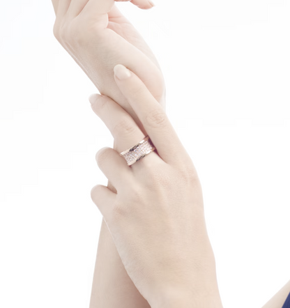 [⭐JeweliWhal]ZERO 1 WITH PAVED DIAMONDS ON THE SPIRAL RING