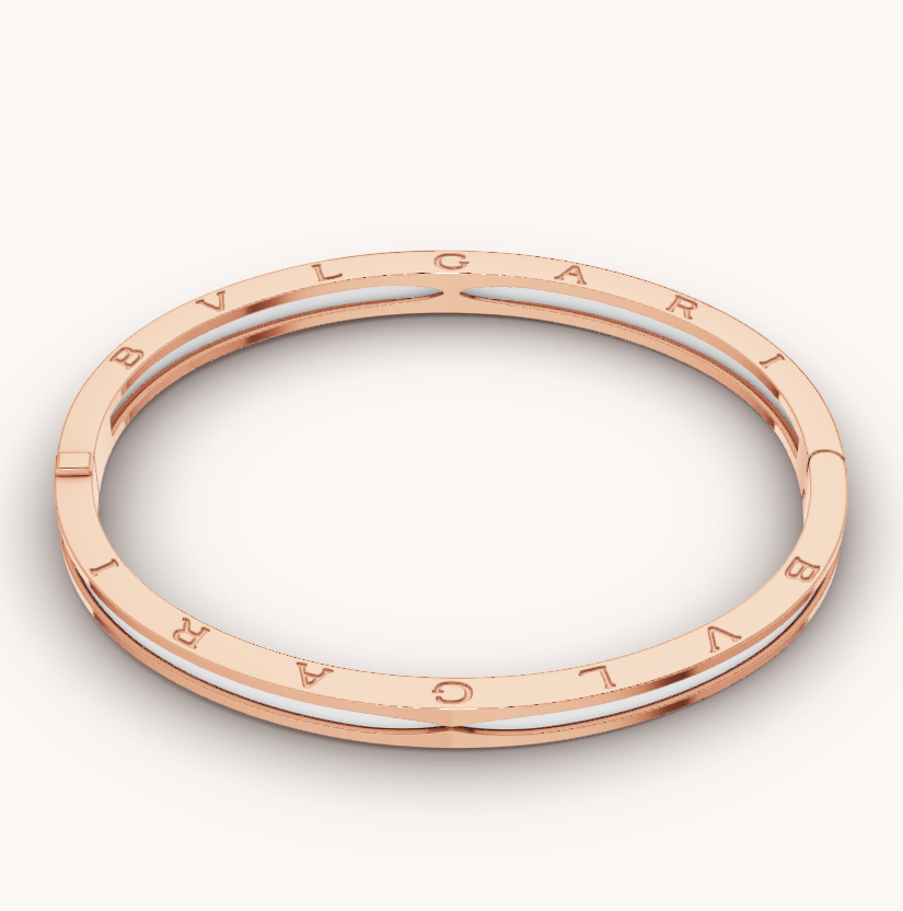 [⭐JeweliWhal]ZERO 1 PINK GOLD WITH WHITE CERAMIC BRACELET