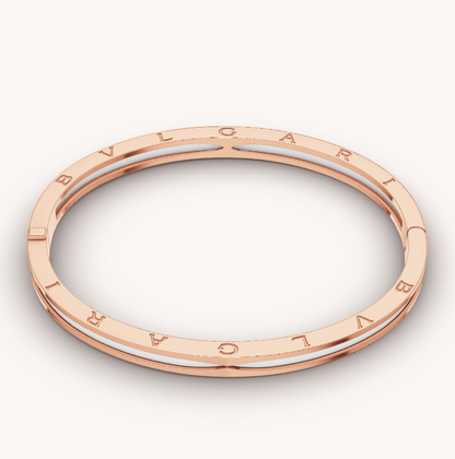 [⭐JeweliWhal]ZERO 1 PINK GOLD WITH WHITE CERAMIC BRACELET