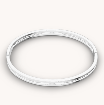 [⭐JeweliWhal]ZERO 1 SPIRAL LOGO SILVER BRACELET