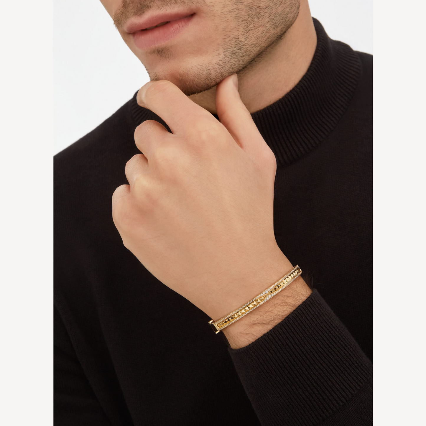 [⭐JeweliWhal]ZERO 1 SPIRAL AND PAVED DIAMOND GOLD BRACELET
