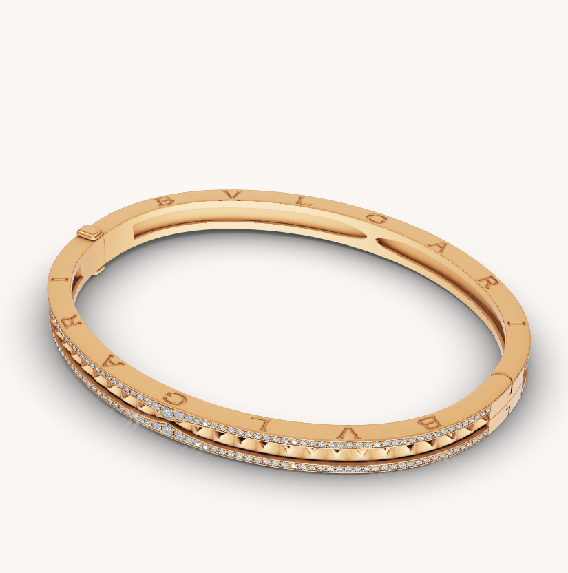 [⭐JeweliWhal]ZERO 1 SPIRAL AND PAVED DIAMOND GOLD BRACELET
