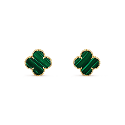 [⭐JeweliWhal]CLOVER MINI 9.5MM MALACHITE  EARRINGS