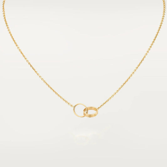 [⭐JeweliWhal]LOVE NECKLACE DOUBLE RING GOLD