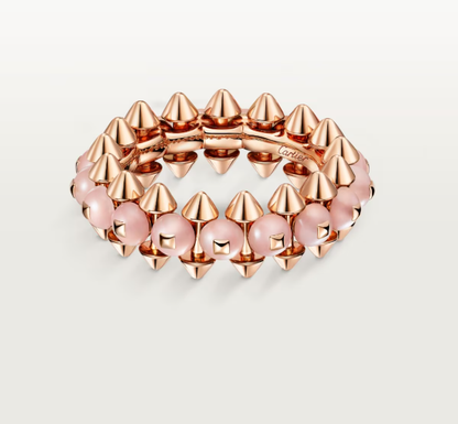 [⭐JeweliWhal]CLASH ELEGANT ROSE GOLD RING FEATURING NATURAL AGATE