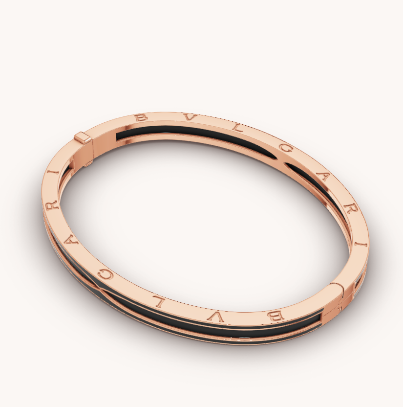 [⭐JeweliWhal]ZERO 1 PINK GOLD WITH MATTE BLACK CERAMIC BRACELET
