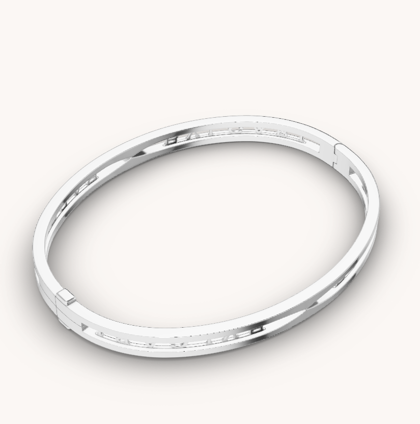 [⭐JeweliWhal]ZERO 1 SPIRAL LOGO SILVER BRACELET