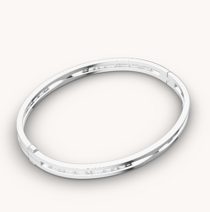 [⭐JeweliWhal]ZERO 1 SPIRAL LOGO SILVER BRACELET