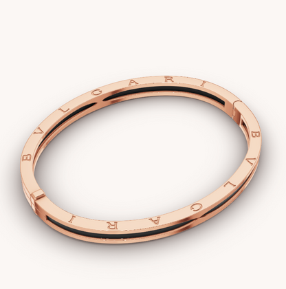 [⭐JeweliWhal]ZERO 1 PINK GOLD WITH BLACK CERAMIC BRACELET