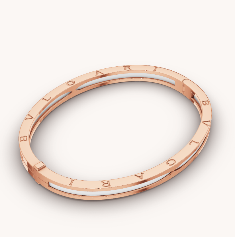 [⭐JeweliWhal]ZERO 1 PINK GOLD WITH WHITE CERAMIC BRACELET