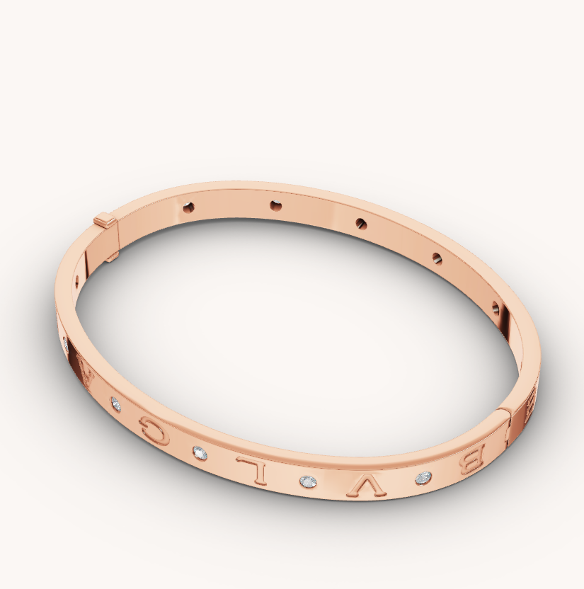 [⭐JeweliWhal]ZERO 1 PINK GOLD 12 DIAMONDS BRACELET