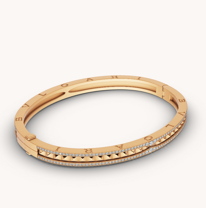 [⭐JeweliWhal]ZERO 1 SPIRAL AND PAVED DIAMOND GOLD BRACELET