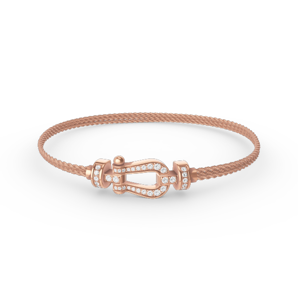 [⭐JeweliWhal]FORCE SMALL HORSESHOE  DIAMOND CHAIN ROPE BRACELET