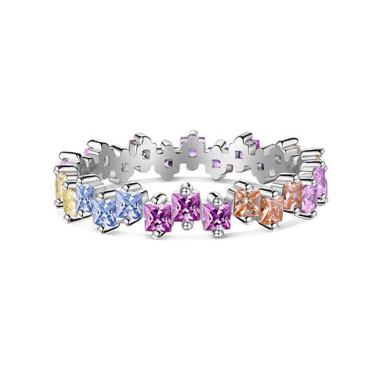 [Tonmkive Jewelry] خواتم مربعة متداخلة ملونة متنوعة