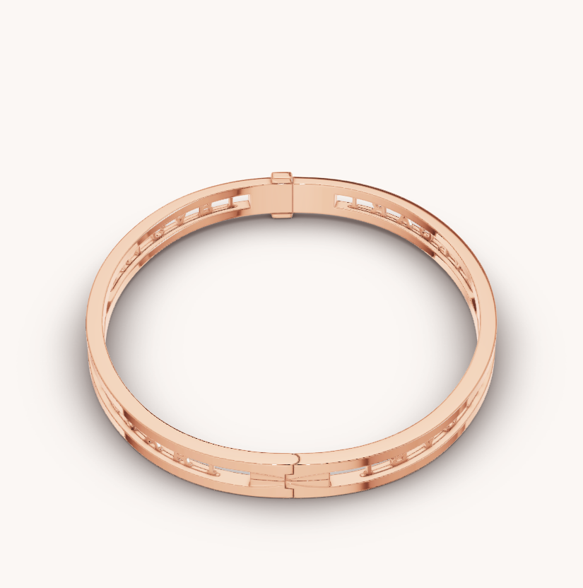 [⭐JeweliWhal]ZERO 1 SPIRAL LOGO PINK GOLD BRACELET