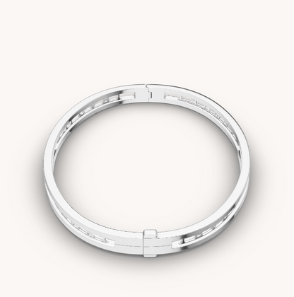 [⭐JeweliWhal]ZERO 1 SPIRAL LOGO SILVER BRACELET