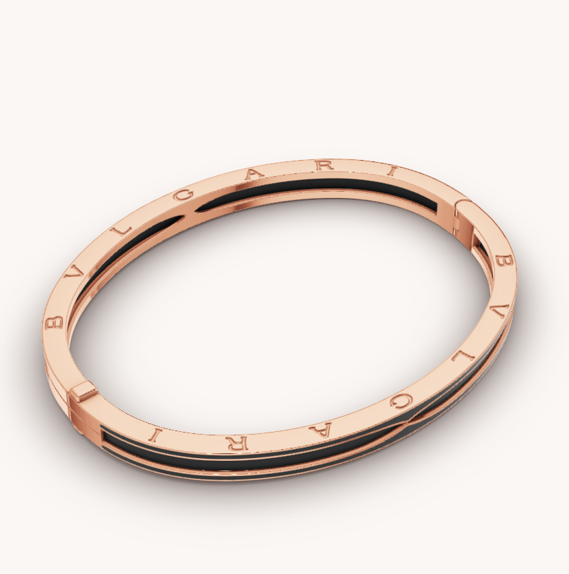[⭐JeweliWhal]ZERO 1 PINK GOLD WITH MATTE BLACK CERAMIC BRACELET