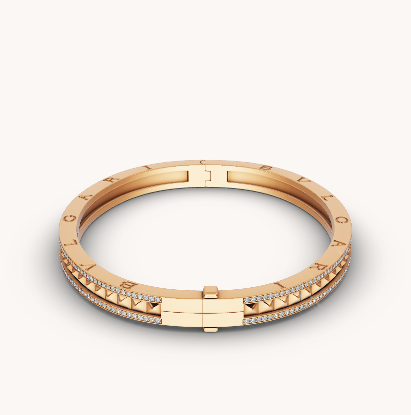 [⭐JeweliWhal]ZERO 1 SPIRAL AND PAVED DIAMOND GOLD BRACELET