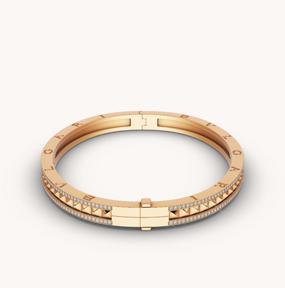 [⭐JeweliWhal]ZERO 1 SPIRAL AND PAVED DIAMOND GOLD BRACELET