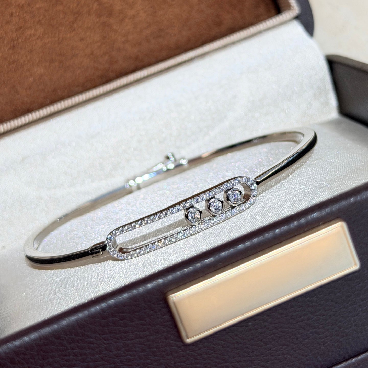 [⭐JeweliWhal]Move Pavé Diamond Bangle Bracelet M