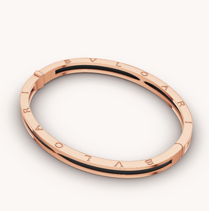 [⭐JeweliWhal]ZERO 1 PINK GOLD WITH BLACK CERAMIC BRACELET