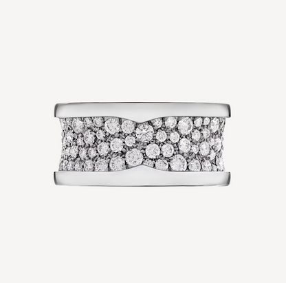 [⭐JeweliWhal]ZERO 1 WITH PAVED DIAMONDS ON THE SPIRAL RING