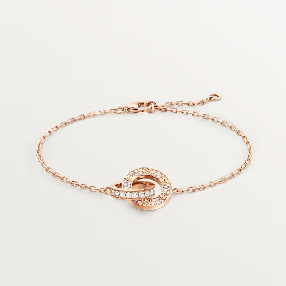 [⭐JeweliWhal]LOVE DOUBLE RING FULL DIAMOND BRACELET