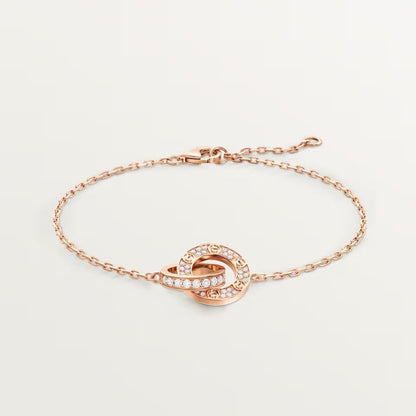 [⭐JeweliWhal]LOVE DOUBLE RING FULL DIAMOND BRACELET