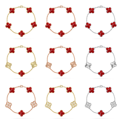 [⭐JeweliWhal]CLOVER 5 MOTIF RED PATTERN BRACELET COLLECTION