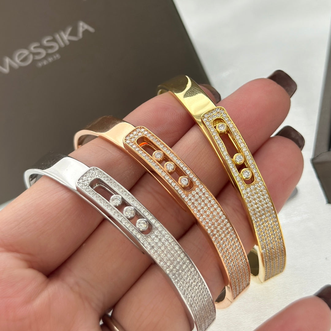 [⭐JeweliWhal]Move Noa Rose Gold Pavé Diamond Bangle Bracelet
