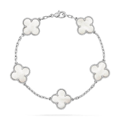 [⭐JeweliWhal]CLOVER WHITE PEARL MOP 5 MOTIF BRACELET COLLECTION