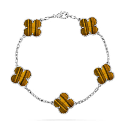 [⭐JeweliWhal] CLOVER 5 MOTIFS TIGER EYE BRACELET COLLECTION