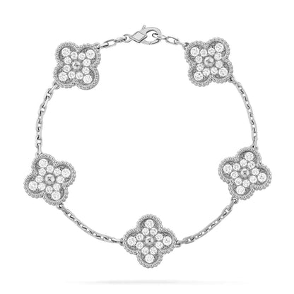 [⭐JeweliWhal] CLOVER 5 MOTIF FULL DIAMOND BRACELET COLLECTION