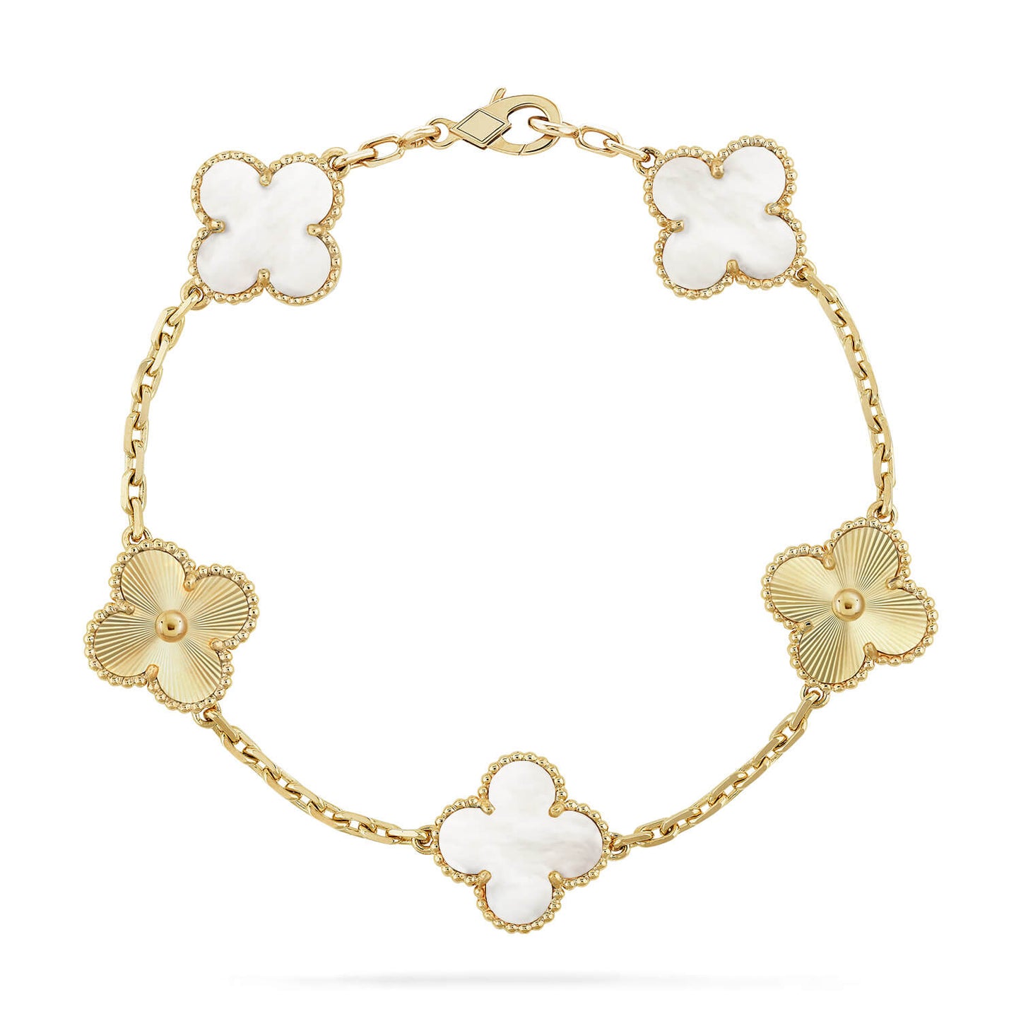 [⭐JeweliWhal]CLOVER WHITE PEARL MOP 5 MOTIF BRACELET COLLECTION