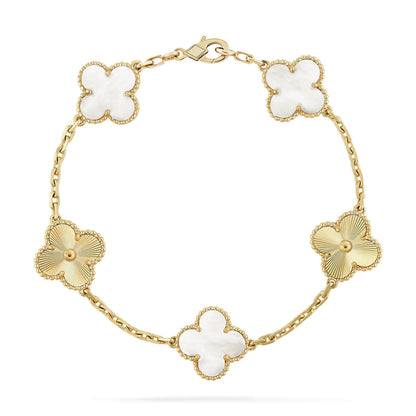 [⭐JeweliWhal]CLOVER WHITE PEARL MOP 5 MOTIF BRACELET COLLECTION