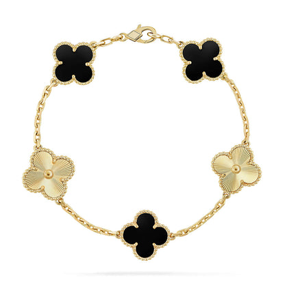 [⭐JeweliWhal] CLOVER 5 MOTIF ONYXS BRACELET COLLECTION