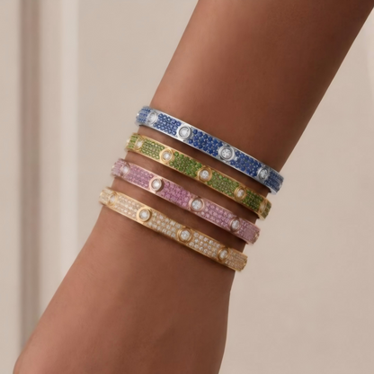 [⭐JeweliWhal]2026 PAVE GEMSTONE LOVE BRACELET 6.1MM 10 DIAMONDS
