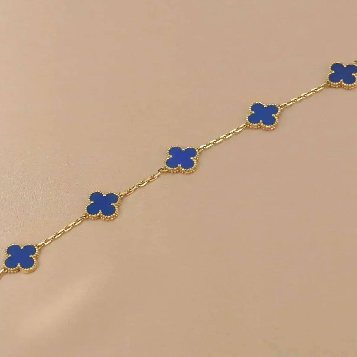 [⭐JeweliWhal] CLOVER 5 MOTIF BLUE AGATE BRACELET COLLECTION