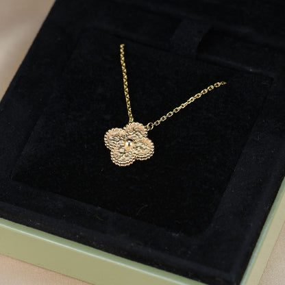[⭐JeweliWhal]CLOVER 15MM  BRONZING NECKLACE