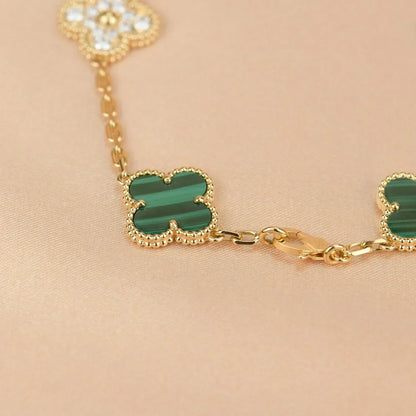 [⭐JeweliWhal] CLOVER 5 MOTIF MALACHITE BRACELET COLLECTION