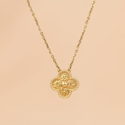 [⭐JeweliWhal]CLOVER 15MM  BRONZING NECKLACE